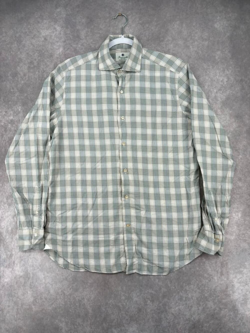 Giannetto Portofino Men’s M Plaid Cotton Shirt Made in Italy